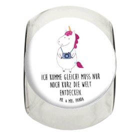 Mr. & Mrs. Panda Bonbonglas Einhorn Fotograf L 870ml, Premium Glas, 870 ml