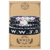 COLORFUL BLING WWJD Beads Braided Bracelet WWJD Matching Couples Protection