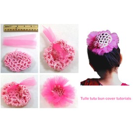 Ballet Bun Cover, Bun Hair Nets for Women and Teens - HipGirl No Crease Ouchless Stretchy Elastic Styling Hair Net for Bun, Dance Competition Accessories (3pc Rhinestone Hairnet for Bun)