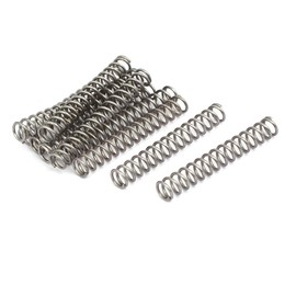 sourcingmap Compression Spring,304 Stainless Steel,6mm OD,0.8mm Wire Size,40mm Free Length,Silver Tone,10Pcs