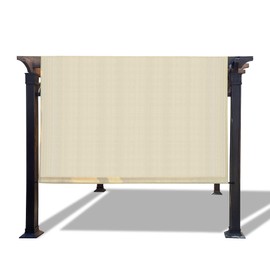 Alion Home Universal Breathable Pergola Cover - Pergola Replacement Canopy - Outdoor Adjustable Sun Shade Cover with Heavy Duty Metal Weighted Rods (16' x 9', Banha Beige)