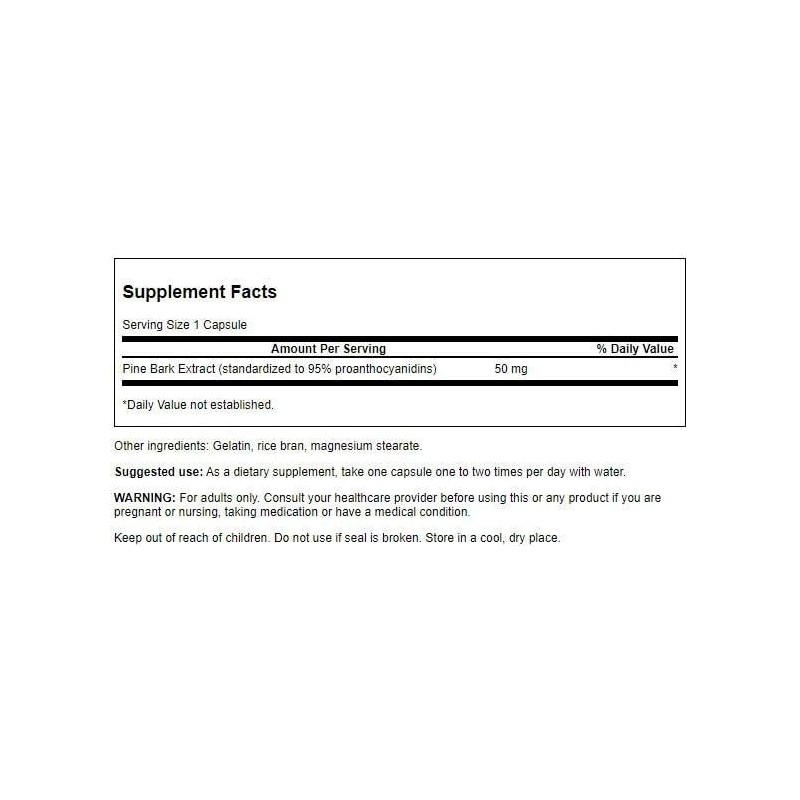 Swanson Pine Bark Extract 50 Milligrams 100 Capsules