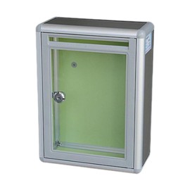 Colcolo Suggestion Box Money Box Letter Box Clear Drop Box Aluminum Alloy Locking Mailbox for Customer Center Business Office Hotel, front port