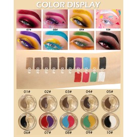 Eyebrow Pomade Brow Gel,2-in-1red &Blue Eyebrow Color with Brushes,Long-Lasting Waterproof High Pigment Cream Eyebrow Pencil Pomade Eyeliner,Tinted Brow Gel Eyebrows Shape Filler Makeup for Women-08