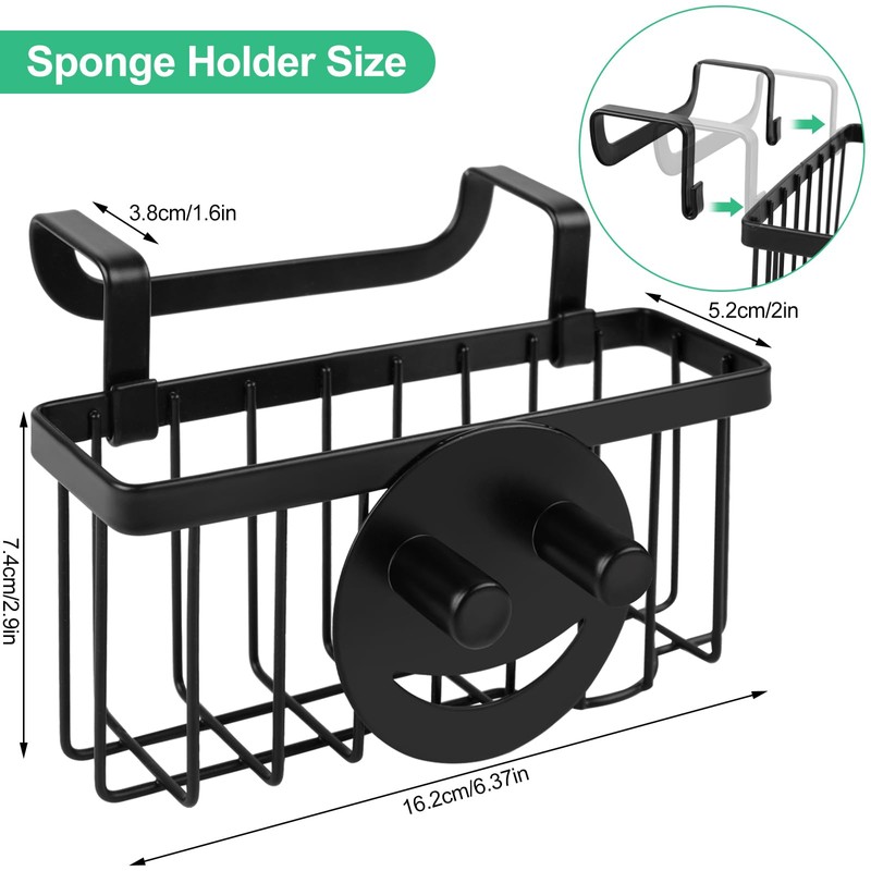 Kitchen Sponge Holder, Sink Caddy for Kitchen Sink Organizer, Smiley