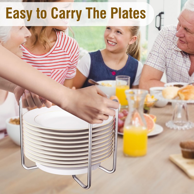 Piconico Plate Holder for Kitchen Drawer - 2Pcs White Bamboo