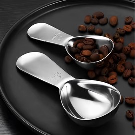 Coffee Scoop 18/8 Stainless Steel Measuring 2 Tablespoon Reusable Measure Spoon Good Size For Coffee Bean Canister Easy To Storage(2 Tbls Scoop Silver 1PC)