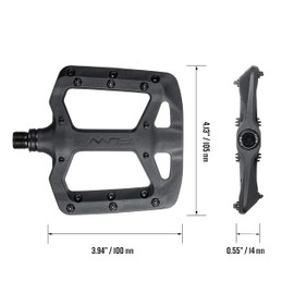 Funn Taipan Glass Fiber Reinforced Thermoplastic Bike Pedals with 9/16-inch CrMo Axles and Shin-Friendly Pins for MTB/BMX/Urban/Gravel Riding (Red)