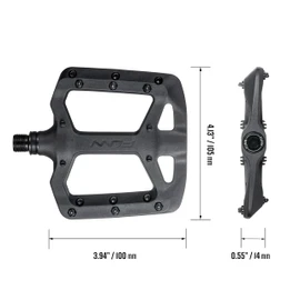 Funn Taipan Glass Fiber Reinforced Thermoplastic Bike Pedals with 9/16-inch CrMo Axles and Shin-Friendly Pins for MTB/BMX/Urban/Gravel Riding (Red)