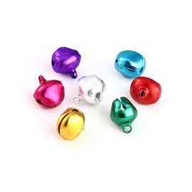 Micro Jingle Bells 100 Pk Miniature 6 mm (0.23 Inch) for Making Ornaments, Mini Wreath - Tiny Gold, Silver or Color Christmas Bell (Mixed Colors)