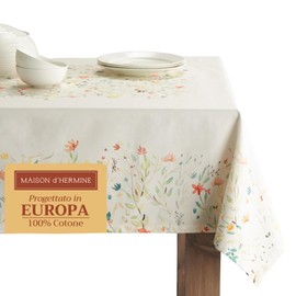Maison d' Hermine Colmar 100% Cotton Tablecloth for Kitchen | Dinner | Table | Party Decoration | Weddings | Spring/Summer (Rectangle, 140 cm x 180 cm)