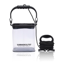 Umibozu Fishing Bucket, Water Catcher, Transparent, Foldable, 7.1 inches (18 cm) / 8.3 inches (21 cm) (Clear Black, 7.1 inches (18 cm)