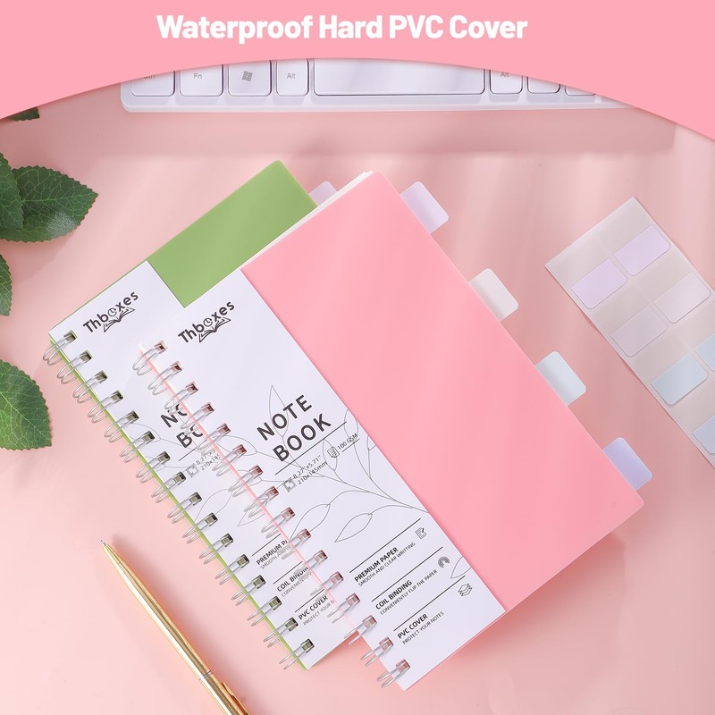 2 Pack A5 Spiral Notebook, 400 Pages Notepad Wirebound Notebook,