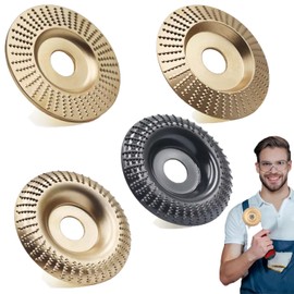 4Pcs Wood Carving Disc Set, for 4" or 4 1/2" Angle Grinder with 5/8" Arbor, Grinding Wheel Shaping Disc for Wood Cutting, Wood Shaping Carving Disc, Woodworking Angle Grinder Attachment