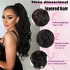 LRSICAL Ponytail Extension, Claw Clip Ponytail Extensions Long Wave Black