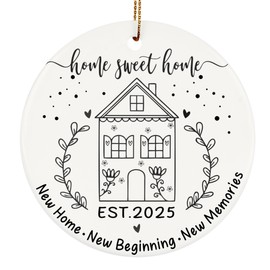 JOEPACXIC New Home Ornament 2025 - Housewarming Gifts - Home Sweet Home – New Home, New Beginning – First House Gift for Couples, House Owners Gift Idea