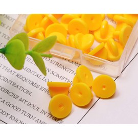 Shapenty 30PCS Butterfly Clutch PVC Rubber Pin Backs Keepers Replacement Uniform Badge Comfort Fit Tie Tack Lapel Pin Backing Holder Clasp (Yellow)