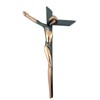 Two Toned Pewter with Copper Finish Serpentine Cross Crucifix, 9