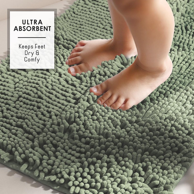 Hearth & Harbor Bathroom Rugs, Chenille Bath Mat - Machine