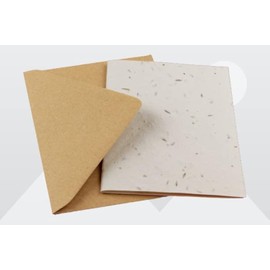 10 Pre Scored Plantable seeded Card Blanks and Envelopes. A5 Folding to A6. Blank A6 plantable Cards for DIY Card Making.