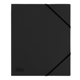 Idena 11099 Eco Ring Binder Made of Cardboard in DIN A4, Folder in Black with 20 mm Spine Width and 2-Ring Mechanism, Elastic Band Over Corner