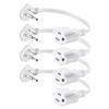 Flat Plug 1Ft Short Extension Cord, White 90-Degree Plug Low
