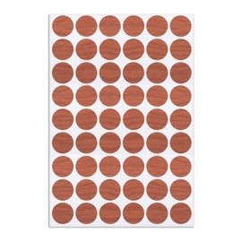 uxcell Screw Hole Covers Stickers Textured Plastic Self Adhesive Stickers for Wood Furniture Cabinet Shelve Plate 21mm Dia 54pcs in 1Sheet Cherry