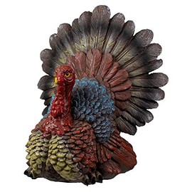 Northlight 11" Brown, Red and Blue Turkey Thanksgiving Tabletop Figurine