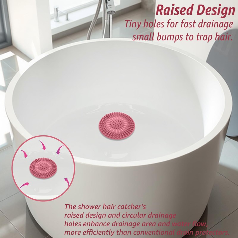 Inmorven Bathroom Sink Drain Strainers - 5 Pack Silicone Hair