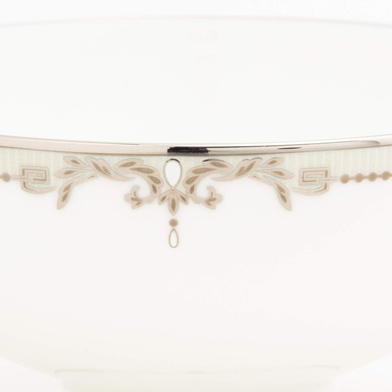 Narumi 51008-2508 Cup and Saucer, Thin Pearl Accent, Arabesque Platinum,