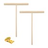 2Pcs Crepe Spreader, Jagowa T-Shape Natural Wooden Stick Pancake Maker