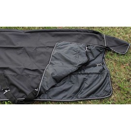 CHALLENGER 1200D Turnout Waterproof Rain Horse Sheet Light Winter Blanket Black 363G