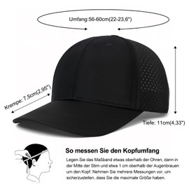 FLEERNIO Baseball Cap Men and Women, 100% Polyester Baseball Cap Men's Black/White, Adjustable Hat Men's Summer Sun Hat Women's Cap, Sports Cap Tennis Cap Running Cap Baseball Cap Golf Cap, Unisex,