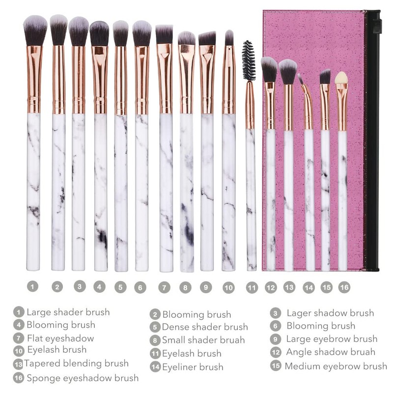 Eye Makeup Brushes Set DUAIU 16Pcs Eyeshadow brushes Premium Synthetic