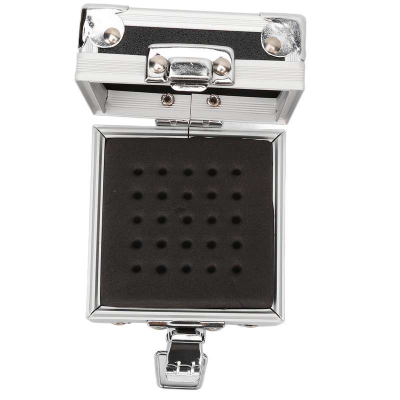 Nail Drill Bits Storage Box 25 Holes Transparent Clamshell Lock