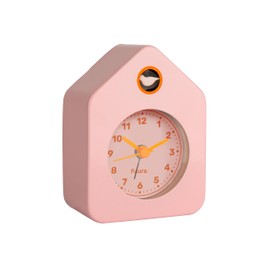 Fisura – Mini House Alarm Clock Pink. Analog Alarm Clock with no Ticking, Original Alarm Clock. Small Alarm Clock. Dimensions: 3.8 in x 2.9 in x 1.8 in. 1 AA Battery