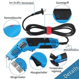 MINOVA Air Cooled Pro Electric Hot Knife Fabric Cutter Rope Cutting Tool Kit with Blades & Accessories