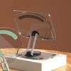 Acrylic Desk Tablet Stand, 360 Degree Rotating Adjustable Transparent Desktop