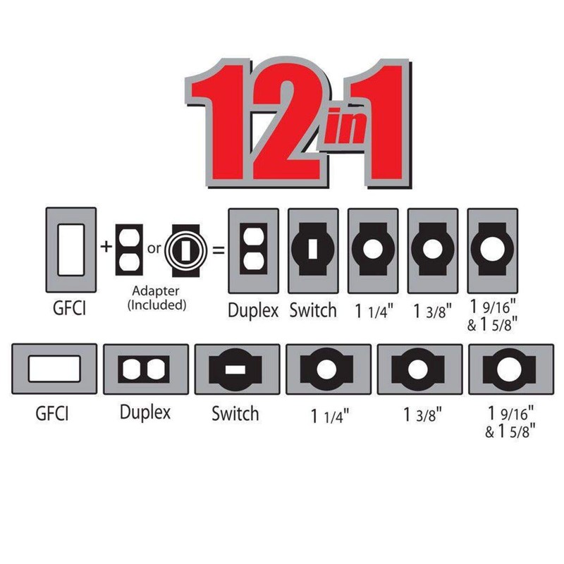 BELL MX1250W 1-Gang Flip Weatherproof Cover, Universal Metal 12-in-1 Outlet