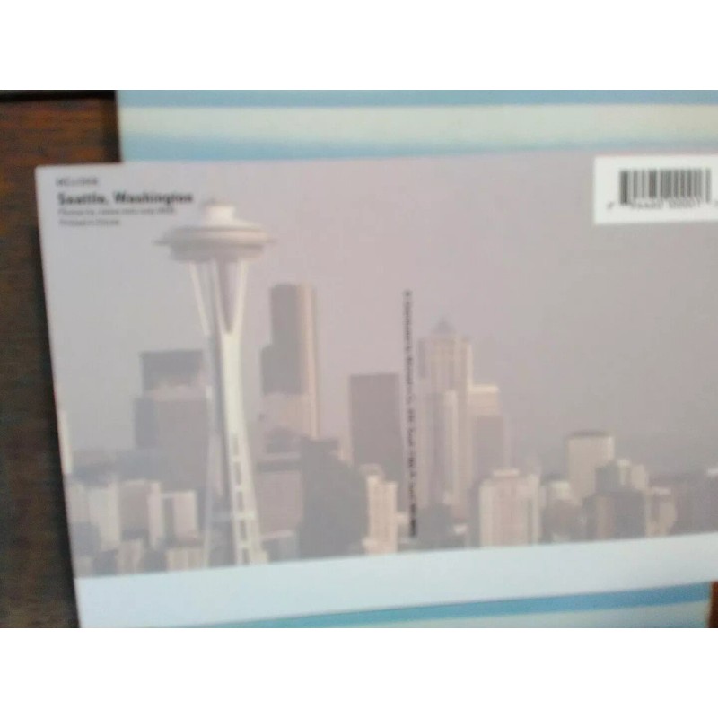 photo POST CARD DUSK OVER SPACE NEEDLE SEATTLE WASHINGTON