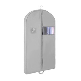 Suit Bags for Men Women,Foldable Suit Carrier Bag for Travel,Hanging Garment Bags,Zippered Suit Covers with Handles,Breathable Clothes Covers Protector Bags for Coat,Jacket,Dress (Light Gray, 43")