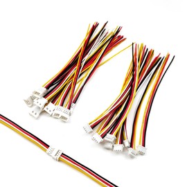 ZSDZFYLLK 10 Pairs JST 1.25 mm 4 Pin Micro Electrical Plug and Socket with 100 mm 26AWG Cable Wires JST Connector Kit