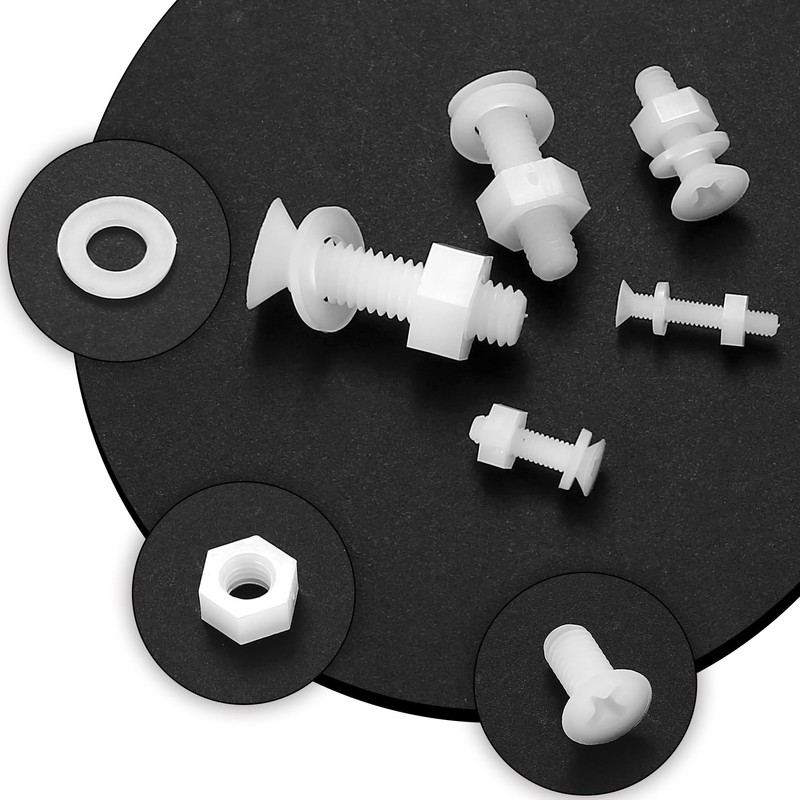 M2.5 M3 M4 M5 M6 White Nylon Bolts and Nuts