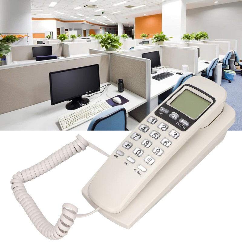 Wired Wall Phone Multifunctional Calendar LCD Display Caller ID Landline