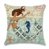 7ColorRoom 2Pack Mermaid Throw Pillow Covers Ocean Theme Beach Cushion