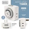 BLACK+DECKER Light Timers, Indoor, Programmable, 2 Pack, with Polarized Outlet