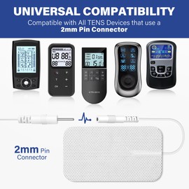 LotFancy TENS Unit Electrode Pads, 40Pcs 2" x 3.5" TENS Unit Replacement Pads, Large Size Reusable Rectangular TENS Pads for Electrotherapy EMS Massager