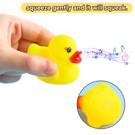 VEYLIN Rubber Ducky, 50pcs Colorful Rubber Duckys Bath Toy for Kids Float and Squeak Mini Yellow Ducks Bathtub Toys for Shower