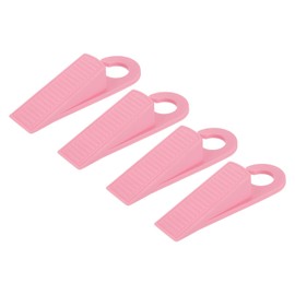 uxcell 4 Pcs Door Stoppers for Bottom of Door, 28mm/1.10 Inch Door Stops, TPR Rubber Door Stopper Wedge Anti Slip, Window Stopper Door Stackable, Pink