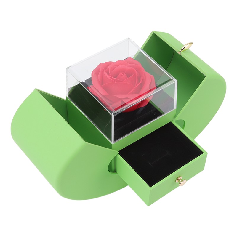 Rose Jewelry Box Apple Rose Shape Acrylic Jewelry Gift Box
